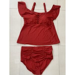 Raisins Swim Bikini Swimwear Ruched High Waist Swimsuit